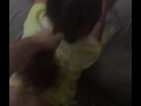 pulling her hair just the way she likes