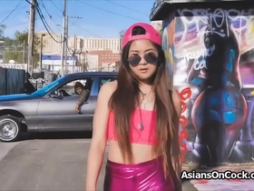 Asian teen enjoys a BBC while being pretty in pink