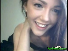 Perfect teen babe with great tits fucks pussy until squirt